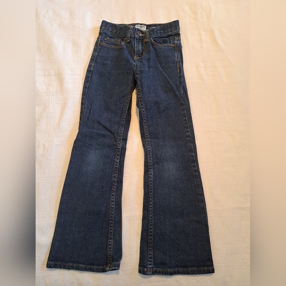 Oshkosh girls size 7 Slim dark wash adjustable waist jeans VGUC